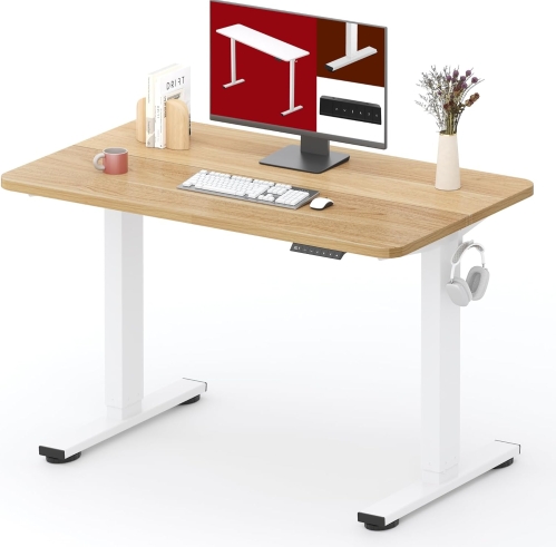 SANODESK Electric Height Adjustable Standing Desk 40x24 Inch Sit Stand Home Office Desk