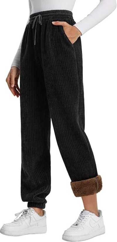 QIANXIZHAN Women's Winter Warm Fleece Lined Sweatpants Thick Joggers