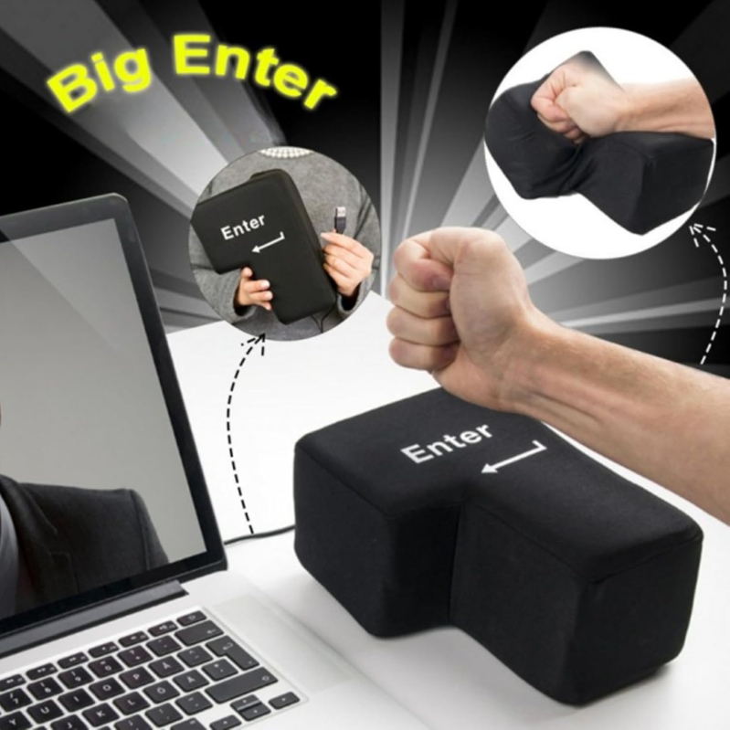 Giant USB Big Enter Key Stress Relief Toy and Desktop Nap Pillow