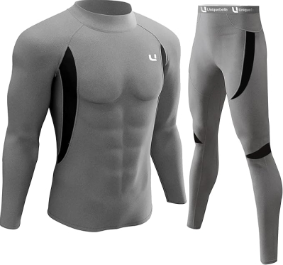UNIQUEBELLA Men's Thermal Underwear Set - Fleece Lined Long Johns Base Layer