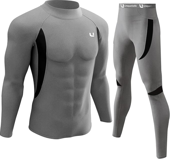UNIQUEBELLA Men's Thermal Underwear Set - Fleece Lined Long Johns Base Layer