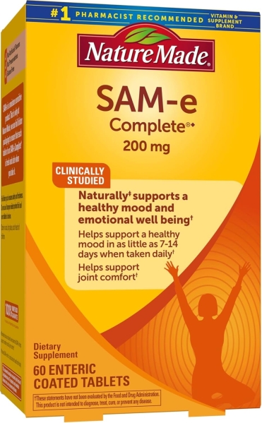 Nature Made SAM-e 200mg Complete Mood Support Supplement - 60 Tablets