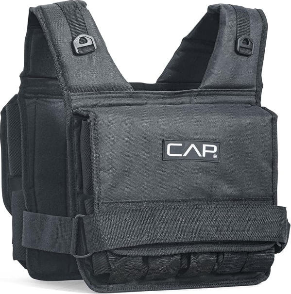 CAP Barbell 20-lb Adjustable Weighted Exercise Vest - Black