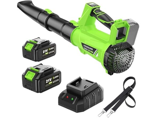 ELRINA 21V Cordless Leaf Blower - 650 CFM with Dual 3.0Ah Batteries