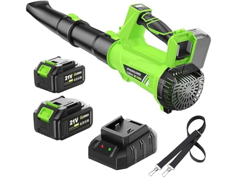 ELRINA 21V Cordless Leaf Blower - 650 CFM with Dual 3.0Ah Batteries