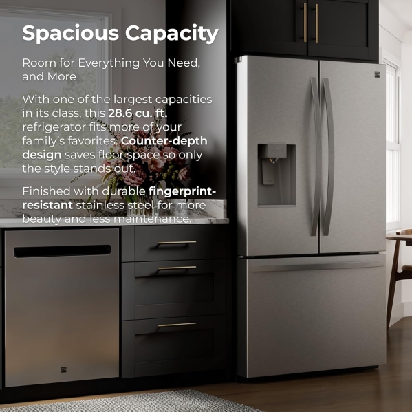 Kenmore 36" French Door Refrigerator - 28.6 cu. ft. Fingerprint Resistant Stainless Steel