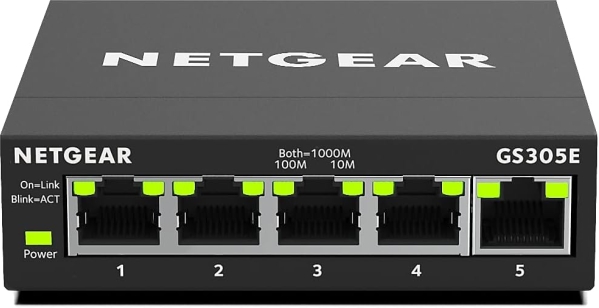 Netgear 5-Port Gigabit Managed Essential Ethernet Switch (GS305E)