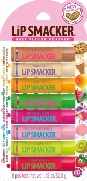 Lip Smacker Original & Best Holiday Flavored Lip Balm Party Pack - 8 Count Variety Set