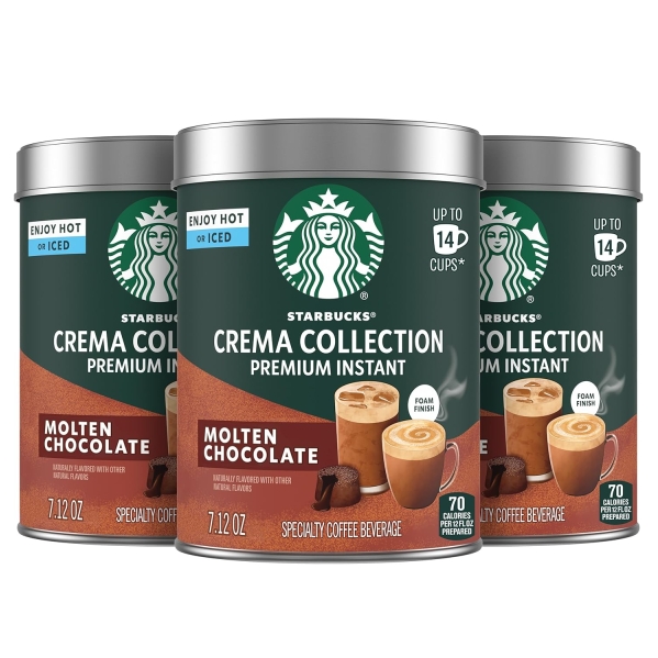 Starbucks Premium Instant Coffee Crema Collection – Molten Chocolate Flavor (100% Arabica)