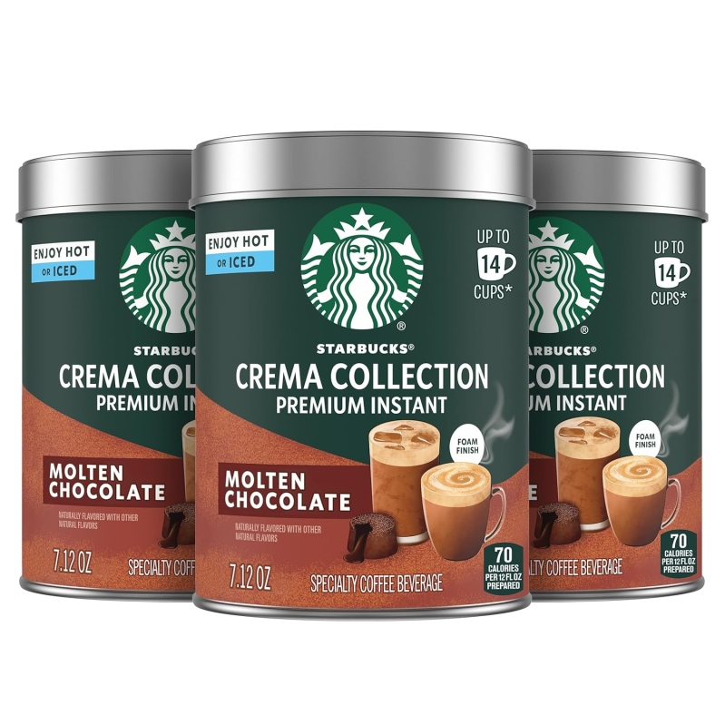 Starbucks Premium Instant Coffee Crema Collection – Molten Chocolate Flavor (100% Arabica)