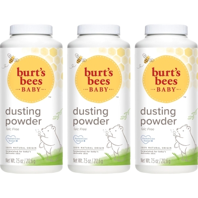 Burt's Bees Baby Dusting Powder 7.5 oz (Pack of 3) - 100% Natural Talc-Free Formula