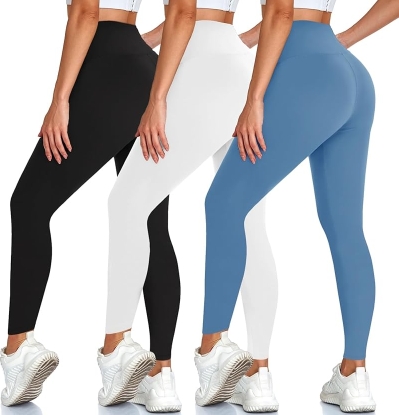 3 Pack High Waisted Leggings for Women | Tummy Control Yoga Pants