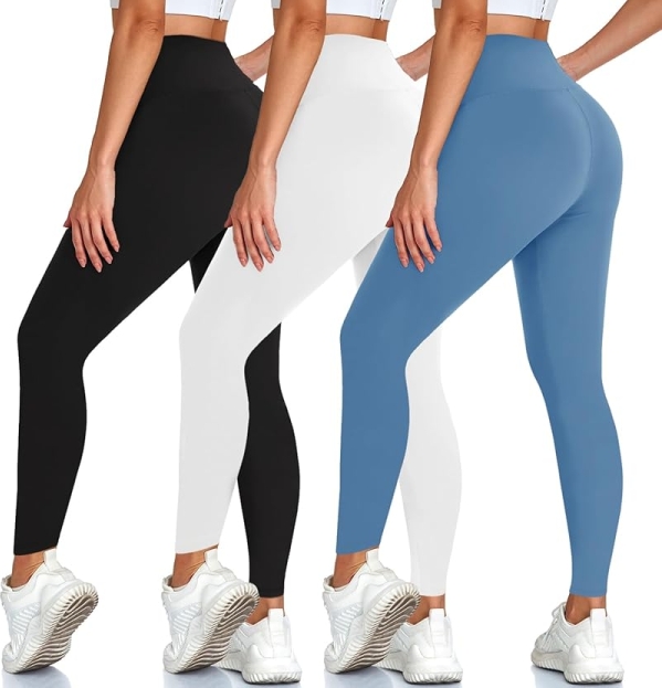 3 Pack High Waisted Leggings for Women | Tummy Control Yoga Pants