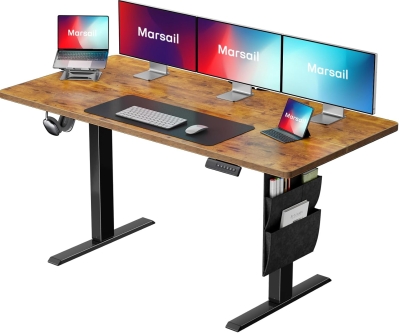 Marsail 55x24 Electric Standing Desk - Adjustable Height Computer Desk with Memory Presets & Storage
