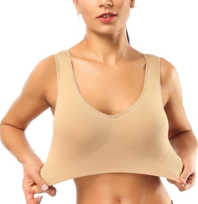 BESTENA Seamless Sports Bra for Women - Comfortable Wireless Yoga Bra with Removable Pads