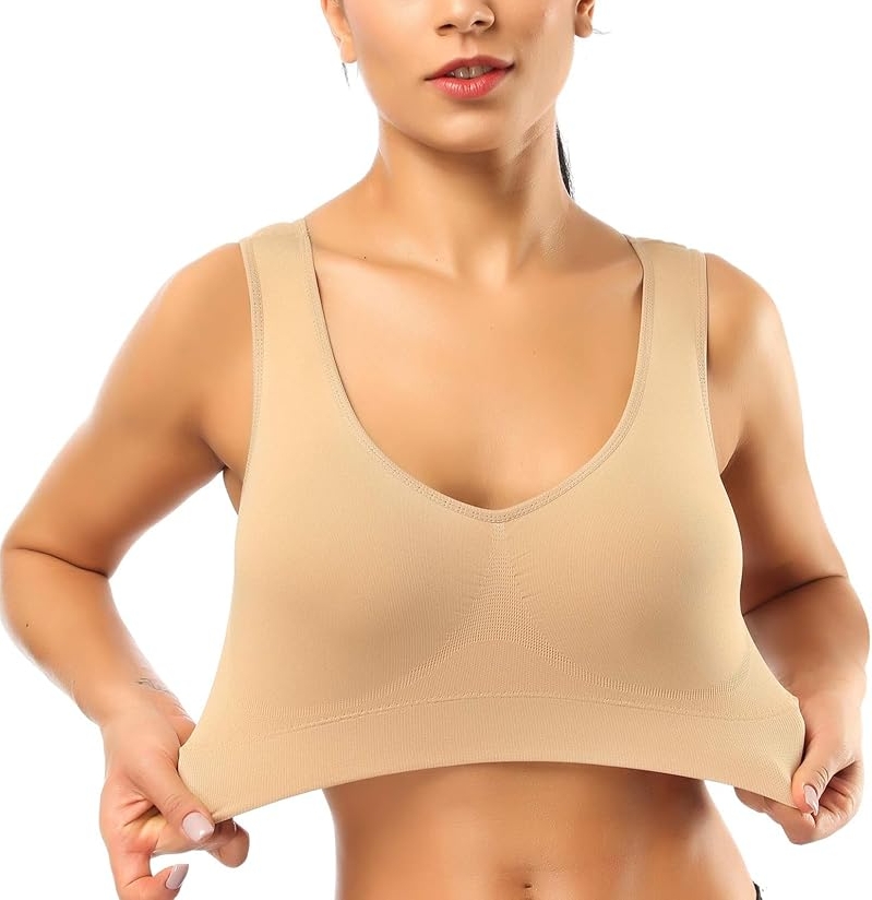 BESTENA Seamless Sports Bra for Women - Comfortable Wireless Yoga Bra with Removable Pads