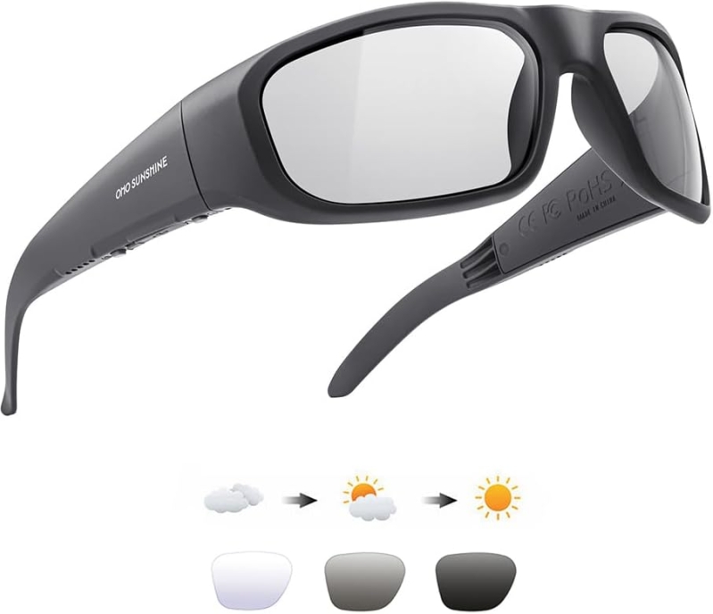 OhO Smart Bluetooth Sunglasses with Open Ear Speakers and Photochromic Transitional Lenses