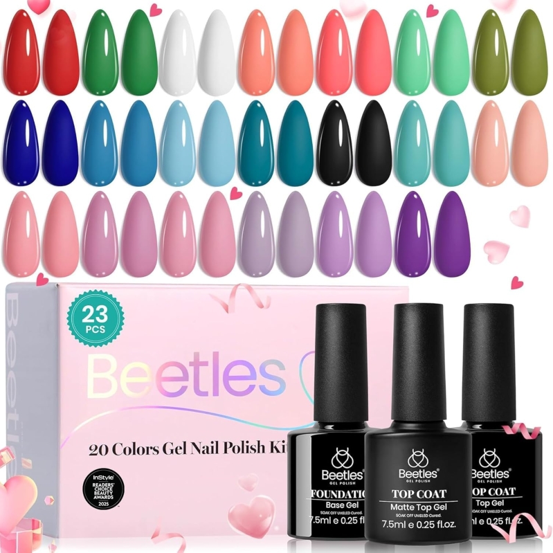 Beetles 20-Color Spring Gel Polish Set - Vibrant & Subtle Professional Nail Art Kit