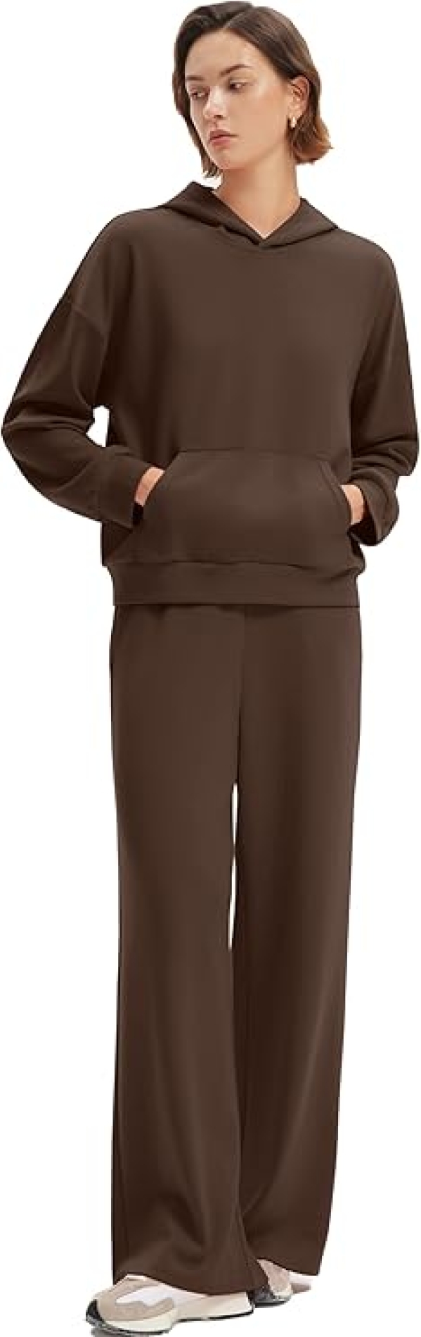 SUUKSESS Women’s 2-Piece Lounge Set - Oversized Air Modal Hoodie and Wide Leg Sweatpants