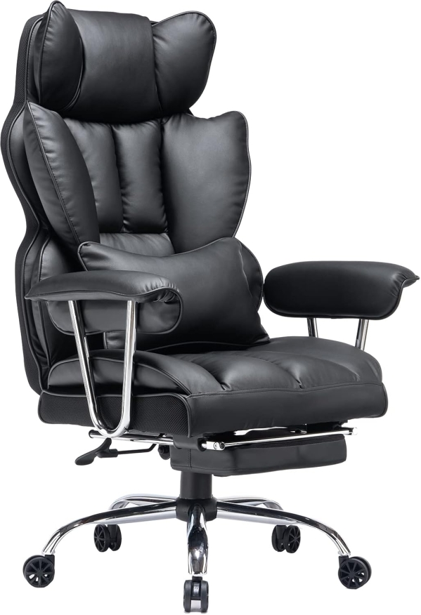 Efomao Big and Tall Executive Office Chair with Footrest - 400lbs Capacity