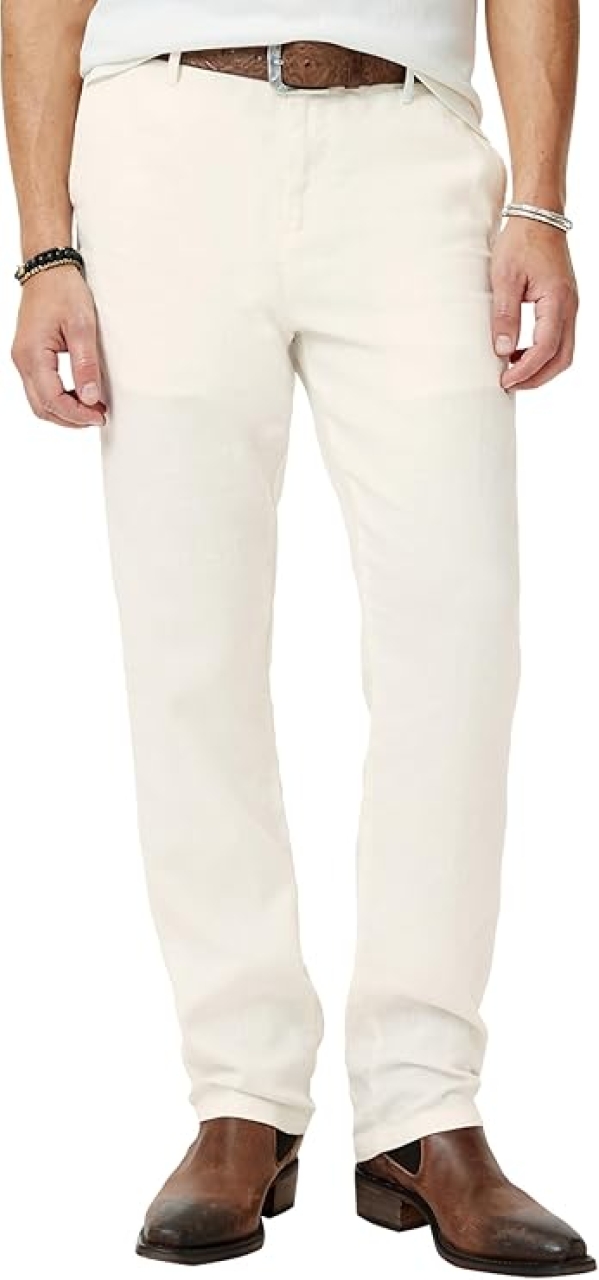 John Varvatos Men's Flint Pant - Premium Linen-Blend Casual Trousers