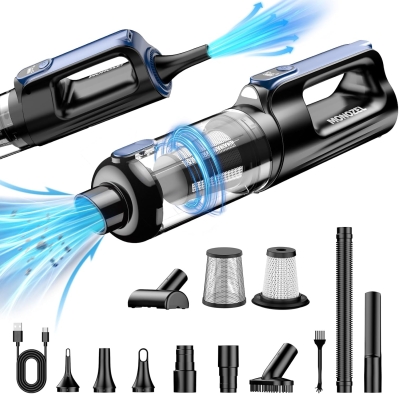 Monozel 2-in-1 Cordless Car Vacuum & Air Duster - 18000Pa Brushless Motor