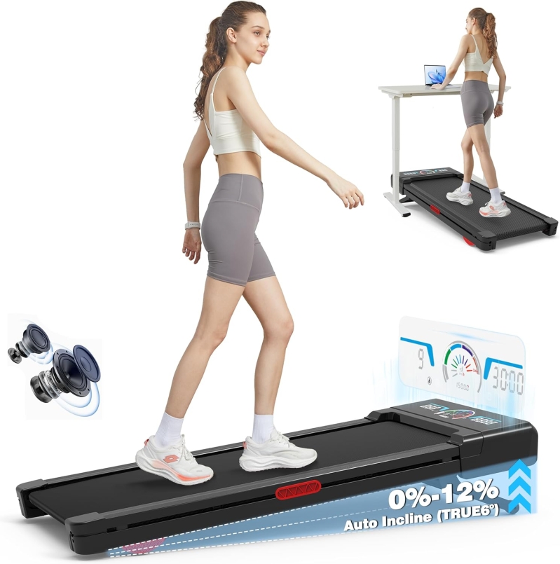 Trailviber Auto Incline Walking Pad Treadmill - 450 lbs Capacity with Bluetooth Speaker