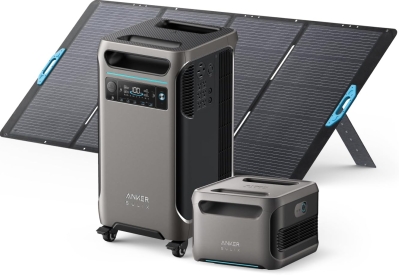 Anker SOLIX F3800 Portable Power Station Bundle - 7.68kWh LiFePO4 with 400W Solar Panel