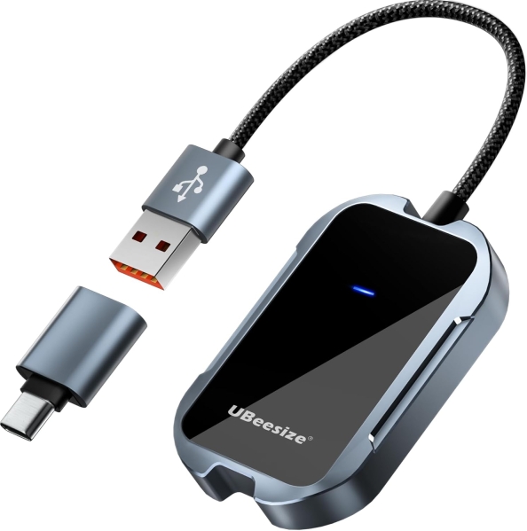 UBeesize Wireless CarPlay & Android Auto Adapter (2025) - 5.8GHz High-Speed Lag-Free Upgrade