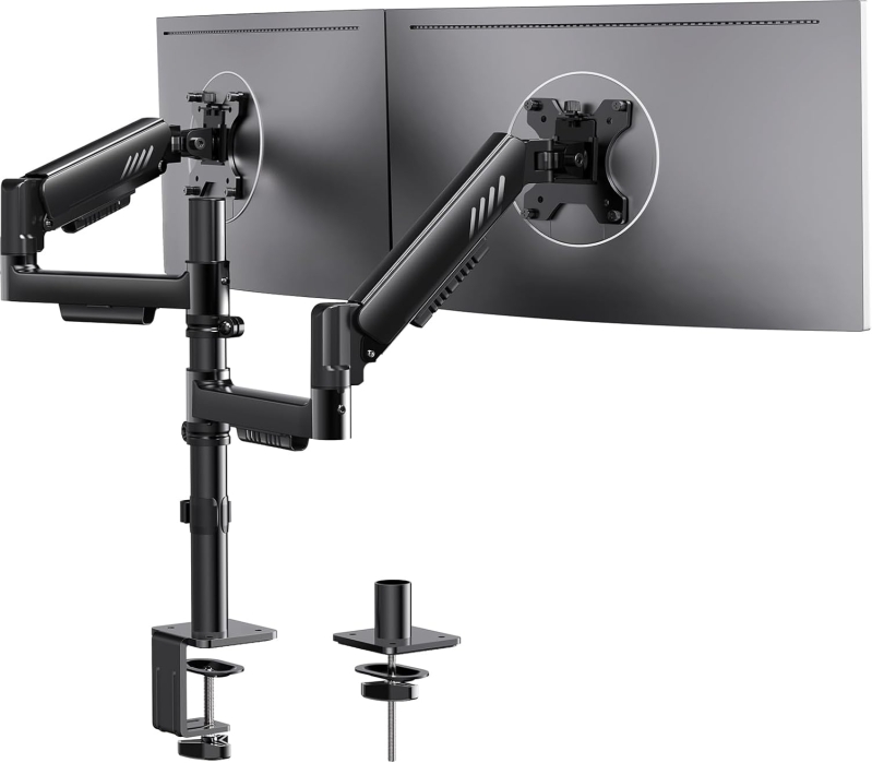 ErGear Vertical Dual Monitor Stand - Stacked Desk Mount for 13-32