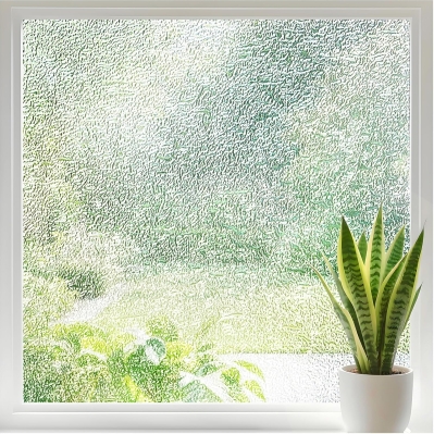 Frosted Ice Vein Texture Window Privacy Film - Static Cling UV Blocking Covering (17.5 x 78.7 Inches)