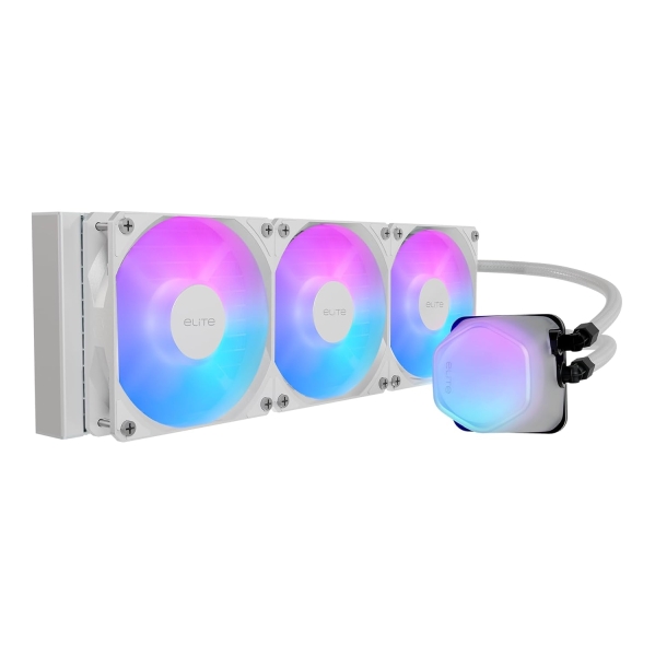 Cooler Master 360 Elite Liquid White AIO CPU Cooler - ARGB Ceramic Pump