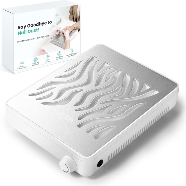 Professional Nail Dust Collector - 4000RPM High-Suction Vacuum with Reusable HEPA Filter