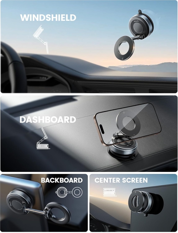 Lamicall Magnetic Car Phone Holder - 70 LBS Strong Suction Cup Mount for MagSafe