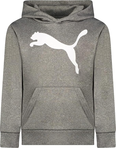 PUMA Boys' Logo Pullover Hoodie - Soft Performance Fleece Sweatshirt with Kangaroo Pocket