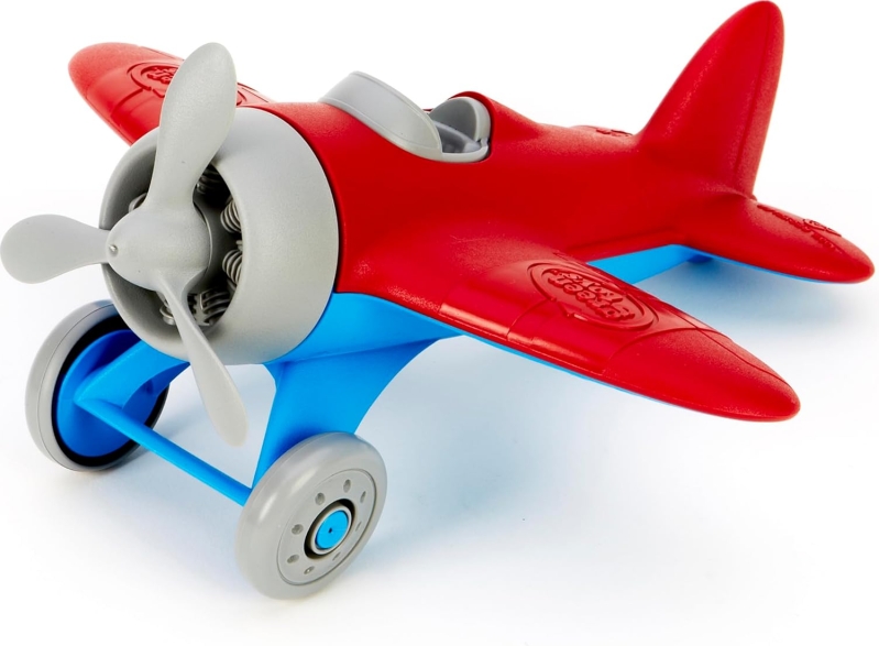 Green Toys Airplane - 100% Recycled Plastic Kids' Toy Vehicle (Red/Blue)