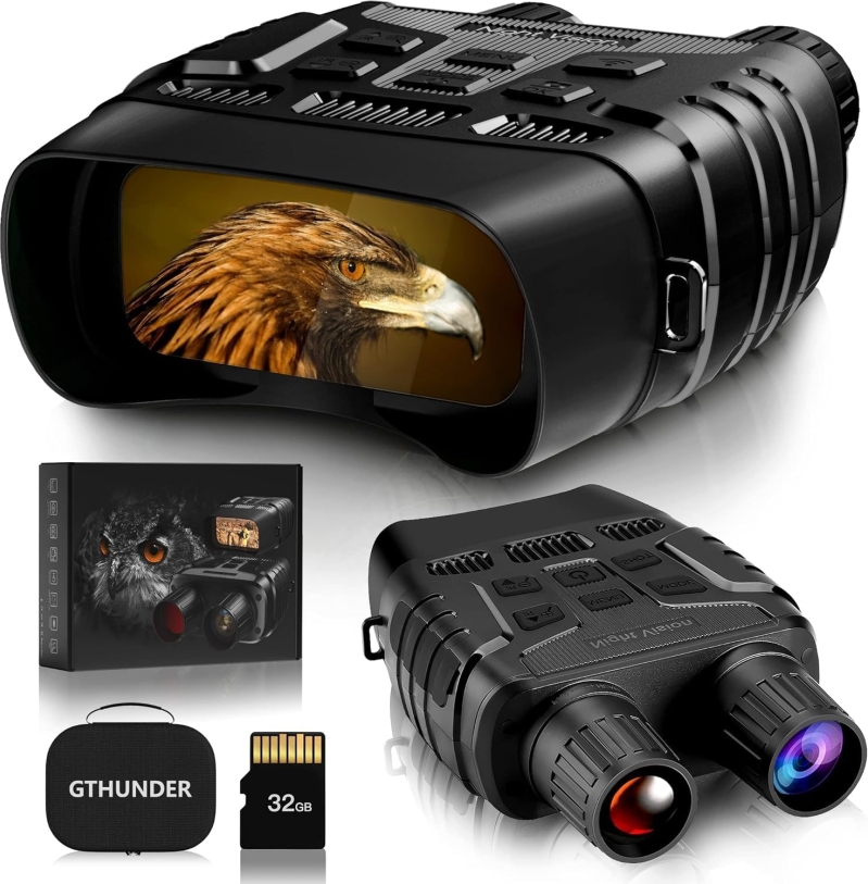 GTHUNDER 4K Night Vision Goggles - Digital Infrared Binoculars with 3” Screen & App Control