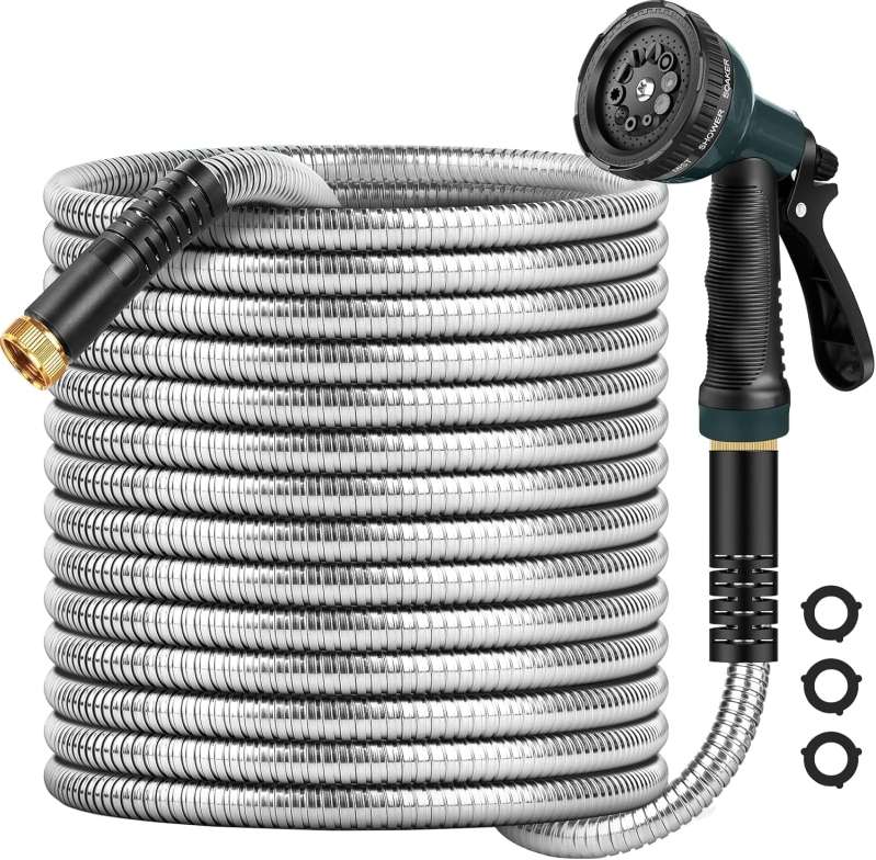 50ft Lightweight Lightweight Garden Hose - Non-Expanding 4-Layer Reinforced Water Hose