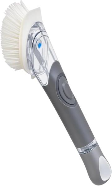 Celox Soap-Dispensing Dish Brush - Durable Non-Slip Kitchen Scrubber with Transparent Reservoir