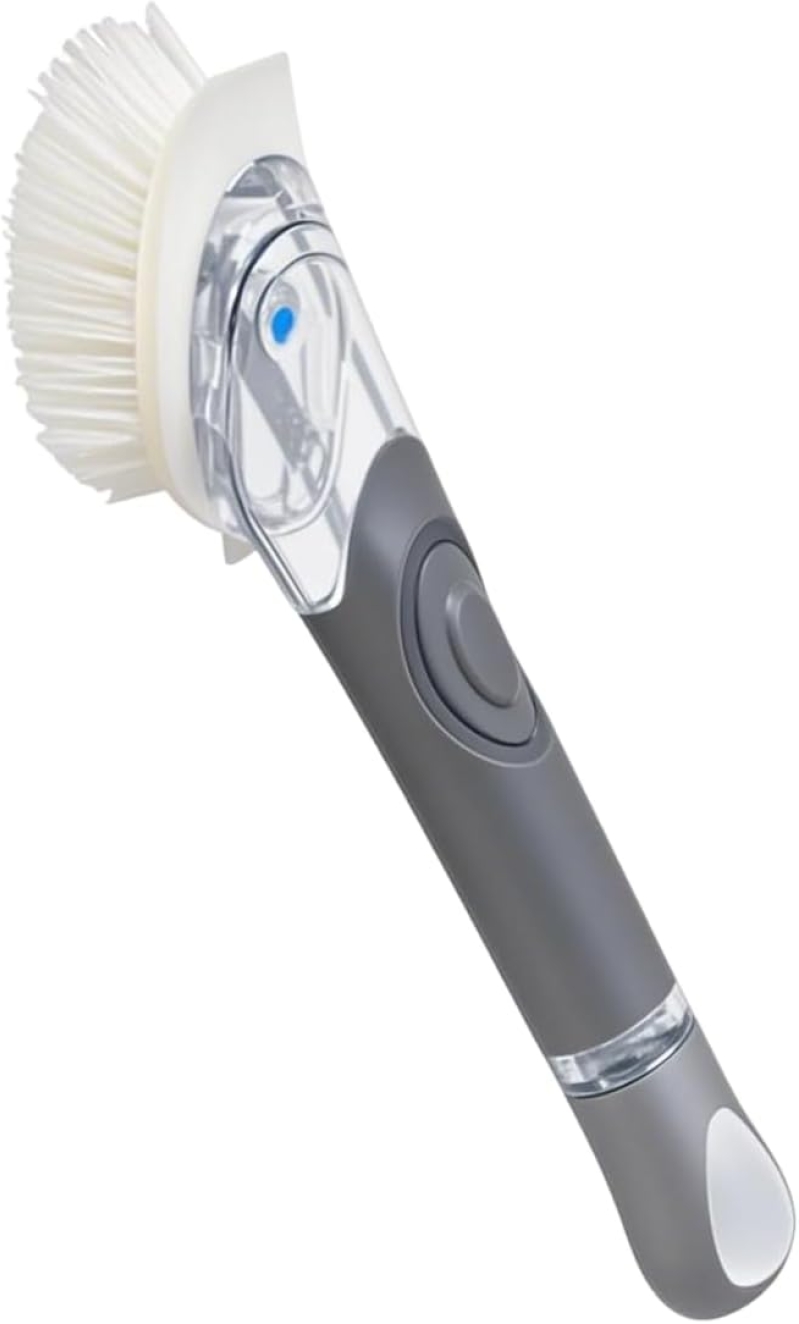 Celox Soap-Dispensing Dish Brush - Durable Non-Slip Kitchen Scrubber with Transparent Reservoir