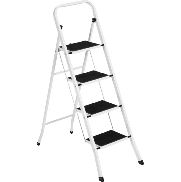 Best Choice Products 4-Step Folding Steel Ladder - 330lb Capacity with Handrail