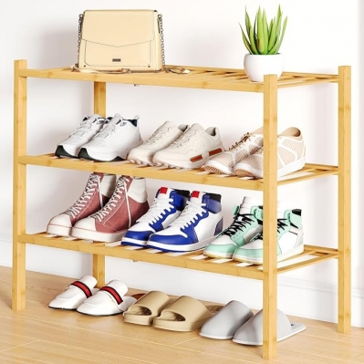 Save $4 Prime Bamboo Shoe Organizer - 3 Tier & Multi-Use