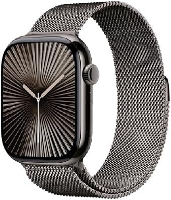 46mm Apple Watch Series 10 GPS + Cellular – Slate Titanium Case & Milanese Loop – $369.90
