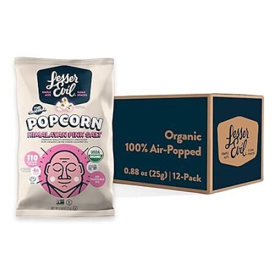 24-Pack Lesserevil Himalayan Pink Salt Organic Popcorn – 59% Off