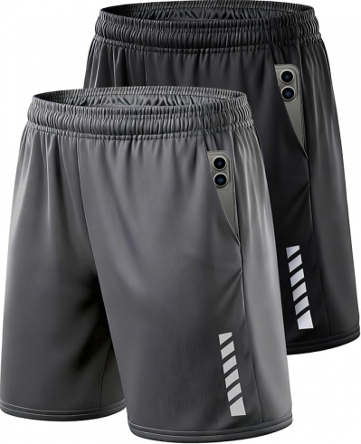 TEEPIRE Men's Athletic Shorts – Quick-Dry, Pocketed, Elastic Waist – 24% Off