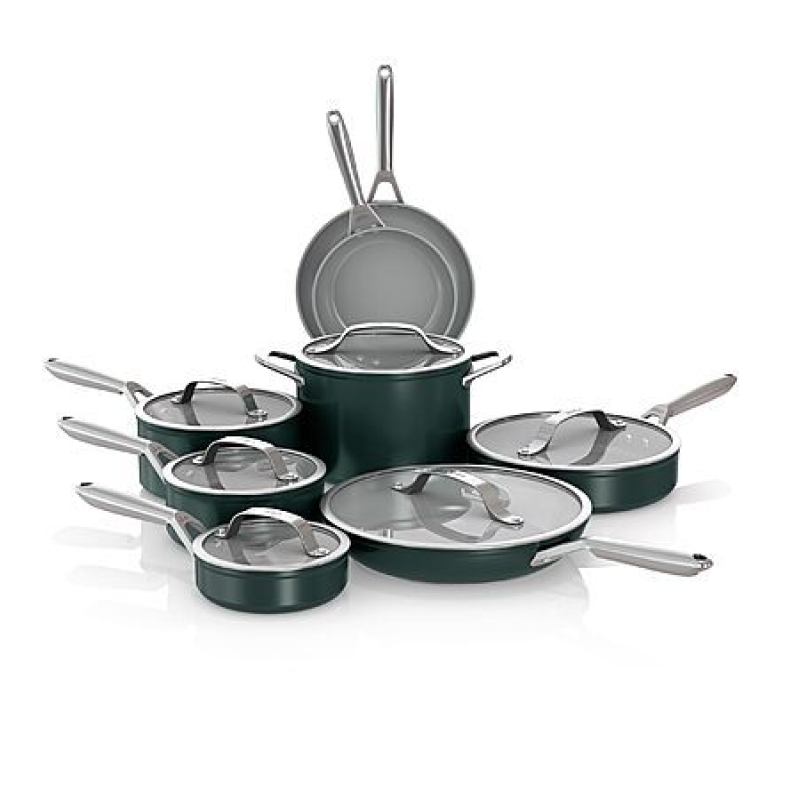 Ninja Ceramic Pro 14-Piece Cookware Set – PTFE‑Free, Oven‑Safe, British Racing Green – $299.99 Deal