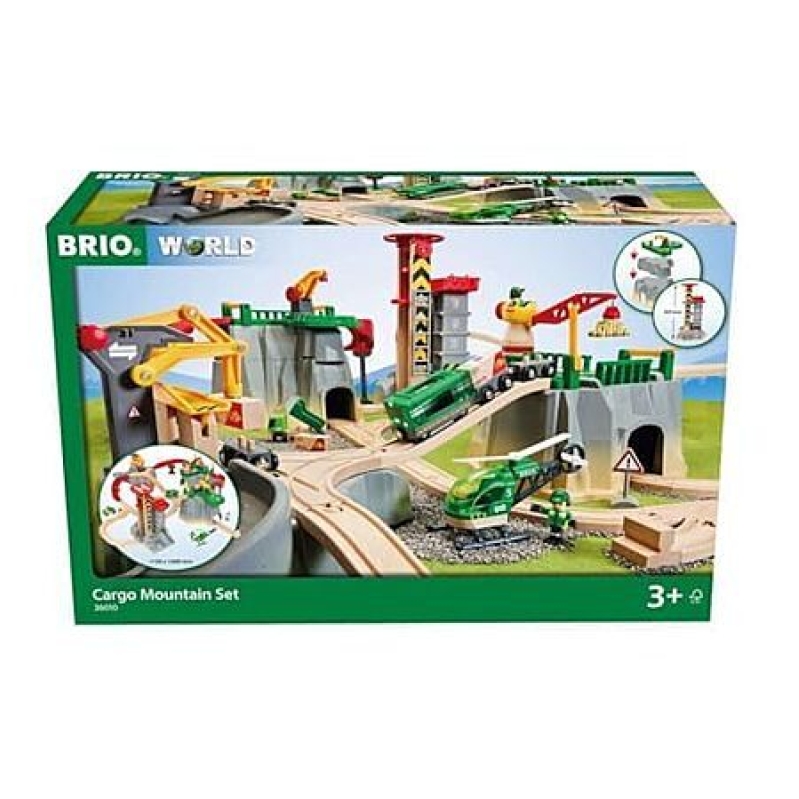 BRIO Cargo Mountain Train Set + Expansion Pack – 49‑Piece Wooden Set for Kids