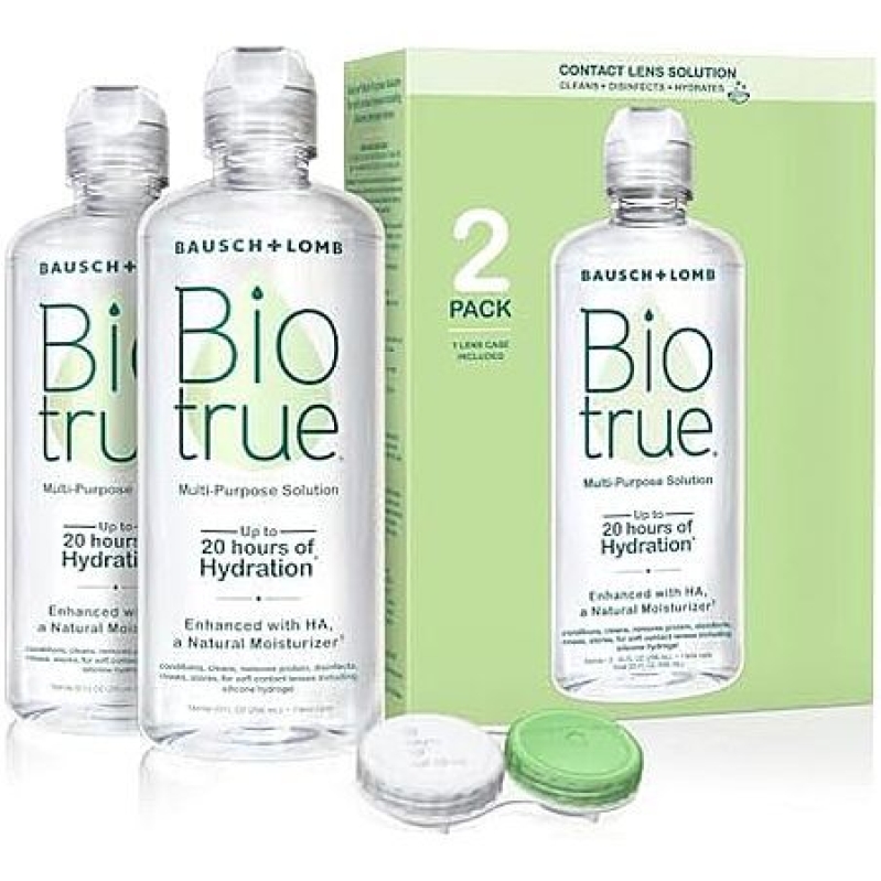 2‑Pack Biotrue Multi‑Purpose Contact Lens Solution + Case – $10.14 (Save 40%)