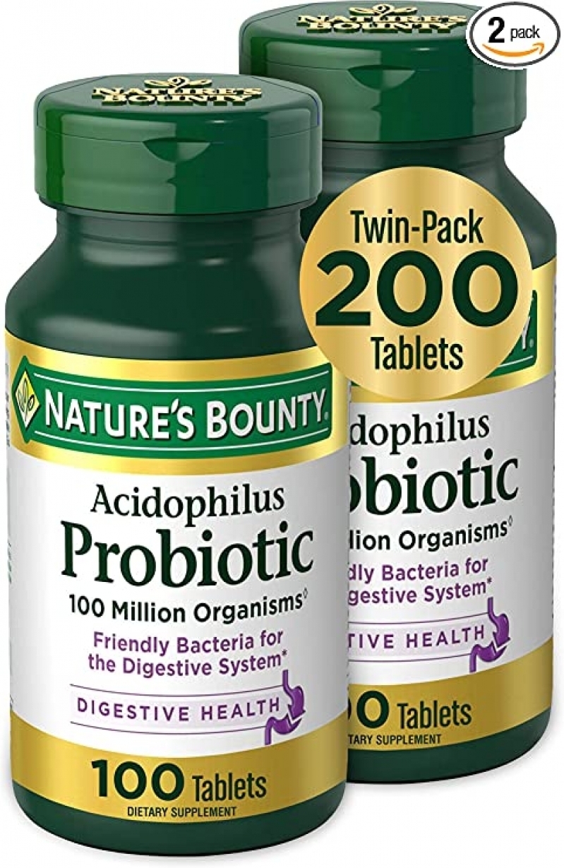 Nature’s Bounty Acidophilus Probiotic – 100 Million CFU Twin Pack, $9.62 (38% Off)