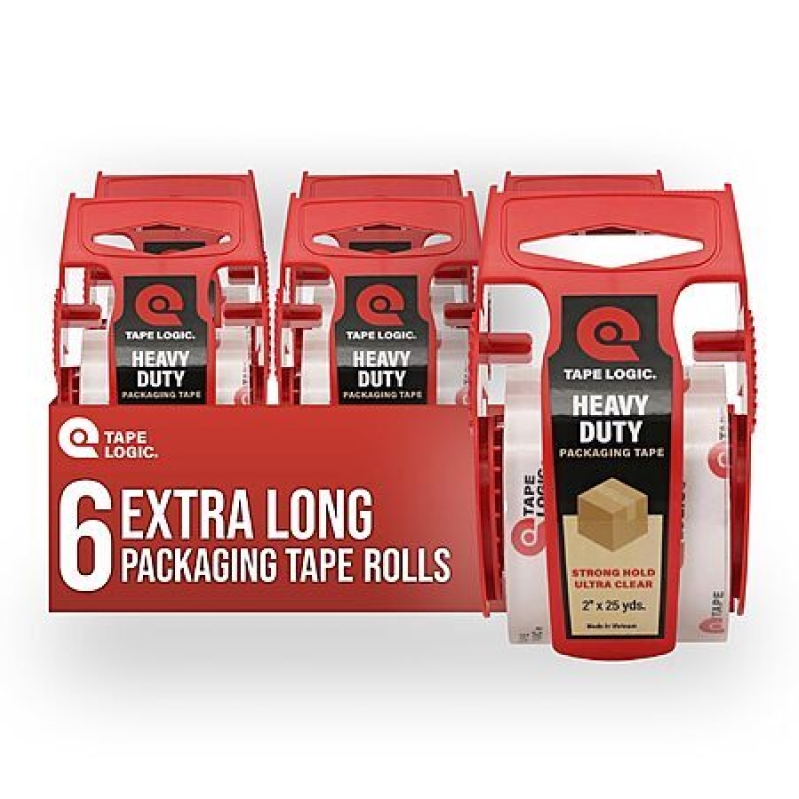 6-Pack Logic Heavy Duty Clear Packing Tape with Dispenser – $1.28 Each (5% Off)